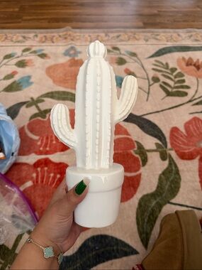 White Ceramic Cactus Decor
